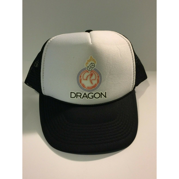 Red Dragon Fire Dice, Baseball / Trucker Cap, Hat Good Condition White and Black - Picture 1 of 4